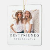 Modernes Chic Best Friends BESTE FREUNDIN Foto Keramikornament (Links)