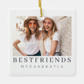 Modernes Chic Best Friends BESTE FREUNDIN Foto Keramikornament (Vorderseite)