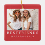 Modernes Chic Best Friends BESTE FREUNDIN Foto Keramikornament (Vorderseite)