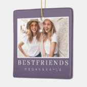 Modernes Chic Best Friends BESTE FREUNDIN Foto Keramikornament (Links)