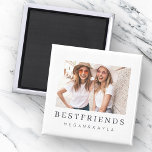 Modernes Chic Best Friends BESTE FREUNDIN Foto Magnet<br><div class="desc">Design setzt sich aus lustiger und spielerischer Typografie mit Sans Serif und Serif Schriftart zusammen. Fügen Sie ein benutzerdefiniertes Foto hinzu.</div>