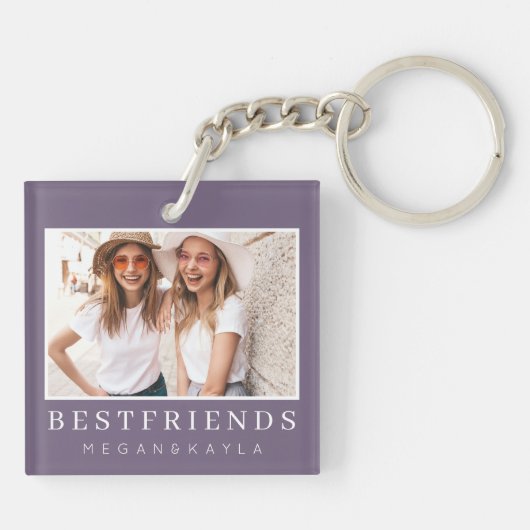 Modernes Chic Best Friends BESTE FREUNDIN Foto Schlüsselanhänger (Rückseite)