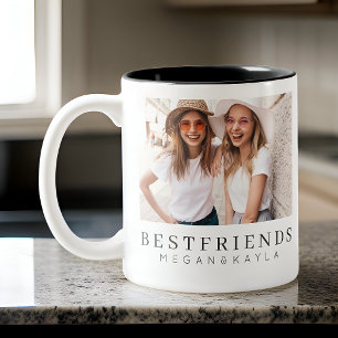 Modernes Chic Best Friends BESTE FREUNDIN Foto Zweifarbige Tasse