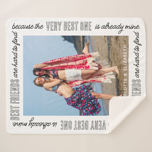 Modernes Chic Best Friends Besties BESTE FREUNDIN Sherpadecke (Vorderseite (Horizontal))