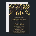 Modernes Chic Black and Gold 60. Geburtstag Einladung<br><div class="desc">Eleganter Chic Black and Gold 60. Geburtstagsparty lädt ein</div>