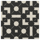 Modernes Chic Black & Beige Geometric-Muster Stoff (Nahaufnahme)