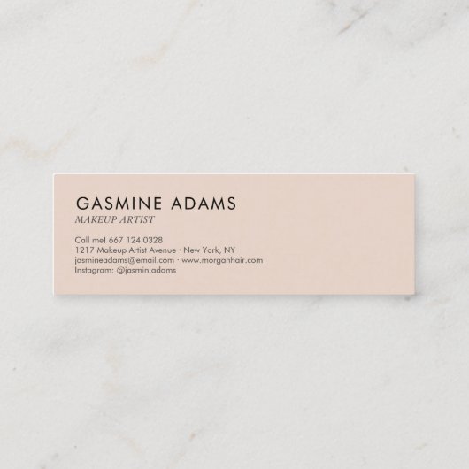 Modernes Chic Black und Cream Beige Lässiges Scrip Mini Visitenkarte (Rückseite)