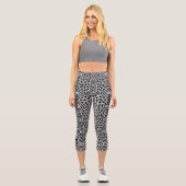 Modernes Chic Black & White Geometric-Muster Capri Leggings (Vorderseite)