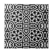 Modernes Chic Black & White Geometric-Muster Fliese (Vorderseite)