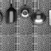 Modernes Chic Black & White Geometric-Muster Fliese