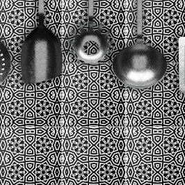 Modernes Chic Black & White Geometric-Muster Fliese