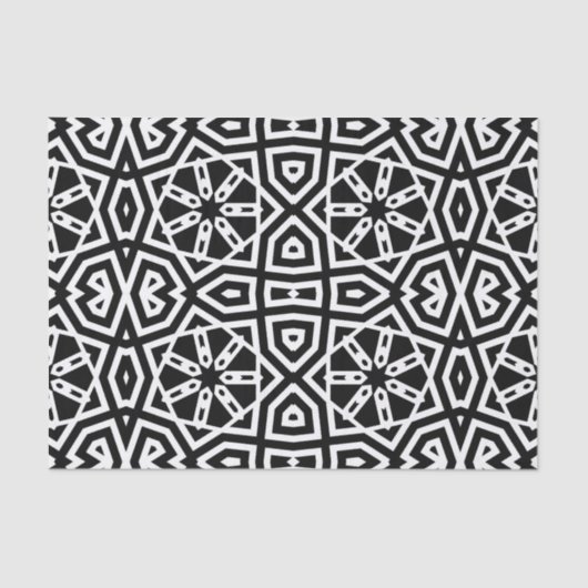 Modernes Chic Black & White Geometric-Muster Seidenpapier (Vorderseite)