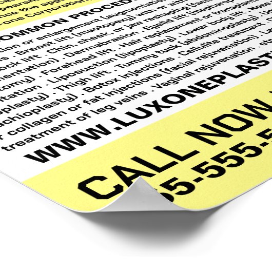 Modernes Chic-Blumenmodell, plastischer Chirurg/Op Poster (Ecke)