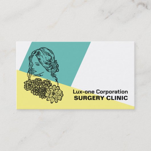 Modernes Chic-Blumenmodell, plastischer Chirurg/Op Visitenkarte (Vorderseite)