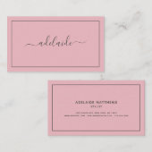 Modernes Chic Blush Pink Haarstylist-Skript  Visitenkarte (Vorne/Hinten)