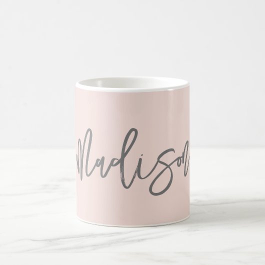 Modernes Chic Blush Pink Personalisiert Name Scrip Kaffeetasse (Mittel)