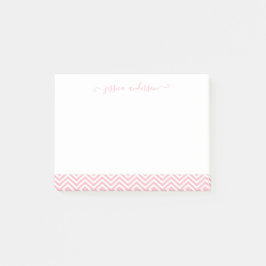 Modernes Chic Blush Pink White Zickzack Girl Scrip Post-it Klebezettel