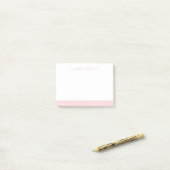 Modernes Chic Blush Pink White Zickzack Girl Scrip Post-it Klebezettel (Auf Schreibtisch)