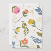 Modernes Chic Boho Bright Wild Blume Brautparty Einladung (Rückseite)