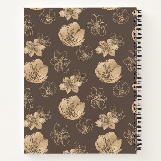 Modernes Chic Boho Gold Foil Muster Notizblock (Rückseite)