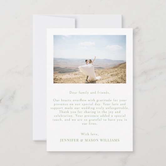 Modernes Chic Boho Pink Floral Wedding Foto Dankeskarte (Rückseite)