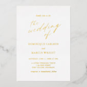 Modernes Chic Calligraphy Foto Elegante Wedding Folieneinladung (Vorderseite)