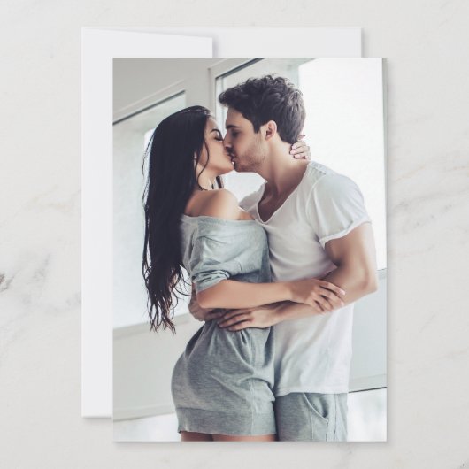 Modernes Chic Calligraphy Script Foto Hochzeit Einladung (Rückseite)