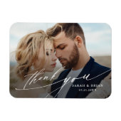 Modernes Chic Calligraphy Wedding Foto Magnet (Horizontal)