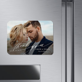 Modernes Chic Calligraphy Wedding Foto Magnet