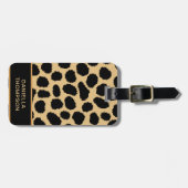 Modernes Chic Cheetah Print Pattern Abenteuer Reis Gepäckanhänger (Vorderseite horizontal)