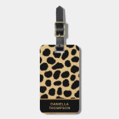 Modernes Chic Cheetah Print Pattern Abenteuer Reis Gepäckanhänger (Vorderseite vertikal)