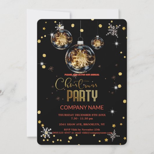 Modernes Chic Corporate Weihnachts-Party Einladung (Vorderseite)