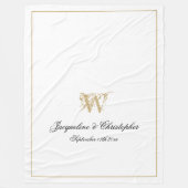 Modernes Chic Custom Newlywed Monogram Fleecedecke (Vorderseite)