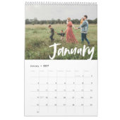 Modernes Chic CUSTOMIZABLE FARBScript-Foto Kalender (Jan 2027)