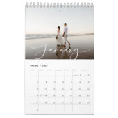 Modernes Chic CUSTOMIZABLE FARBScript-Foto Kalender (Jan 2027)
