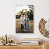 Modernes Chic CUSTOMIZABLE FARBScript-Foto Kalender