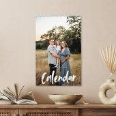 Modernes Chic CUSTOMIZABLE FARBScript-Foto Kalender