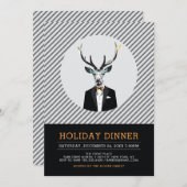 Modernes Chic Dei Weihnachten / Feierabendessen Pa Einladung (Vorne/Hinten)