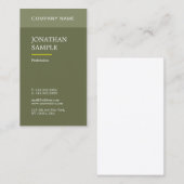 Modernes Chic Design Beruflich Schlicht Grün Trend Visitenkarte (Vorne/Hinten)