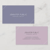 Modernes Chic Design Lila Violett Schlicht Stilvol Visitenkarte (Vorne/Hinten)