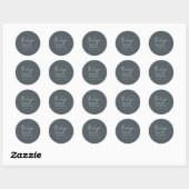 Modernes Chic Dunkle Navy Blue Danke Stickers (Blatt)