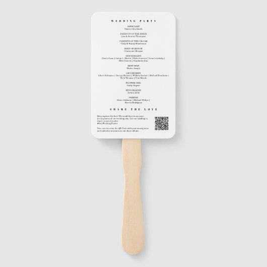 Modernes Chic Dusty Green Minimal Wedding Programm Fächer (Rückseite)