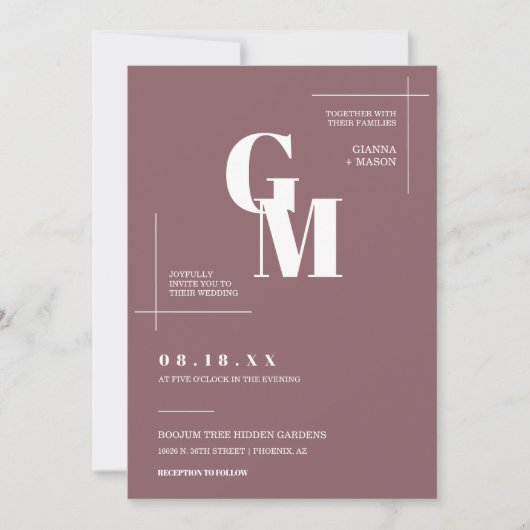 Modernes Chic Dusty Lila Wedding QR Code Foto Einladung (Vorderseite)