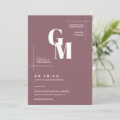 Modernes Chic Dusty Lila Wedding QR Code Foto Einladung (Stehend Vorderseite)