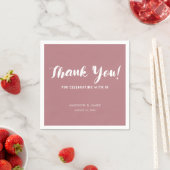 Modernes Chic Dusty Rose Script Danke Hochzeit Serviette (Beispiel)