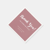 Modernes Chic Dusty Rose Script Danke Hochzeit Serviette (Ecke)