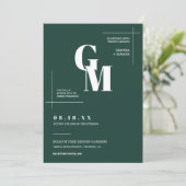 Modernes Chic Emerald Green Wedding QR Code Foto Einladung (Stehend Vorderseite)