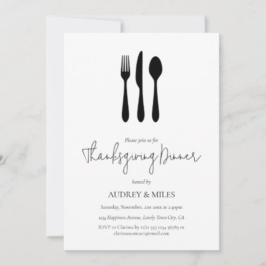 Modernes Chic Erntedank Dinner Einladung (Vorderseite)