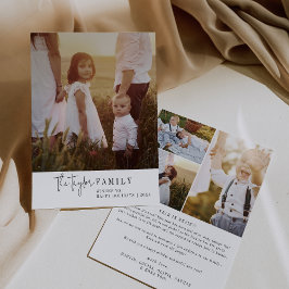 Modernes Chic Family Foto Jahr im Überblick Weihna Feiertagskarte