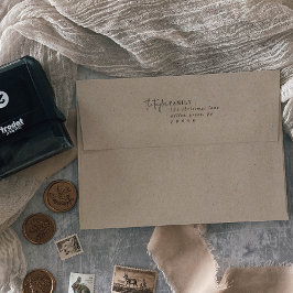 Modernes Chic Family Holiday Card Umschlag Permastempel